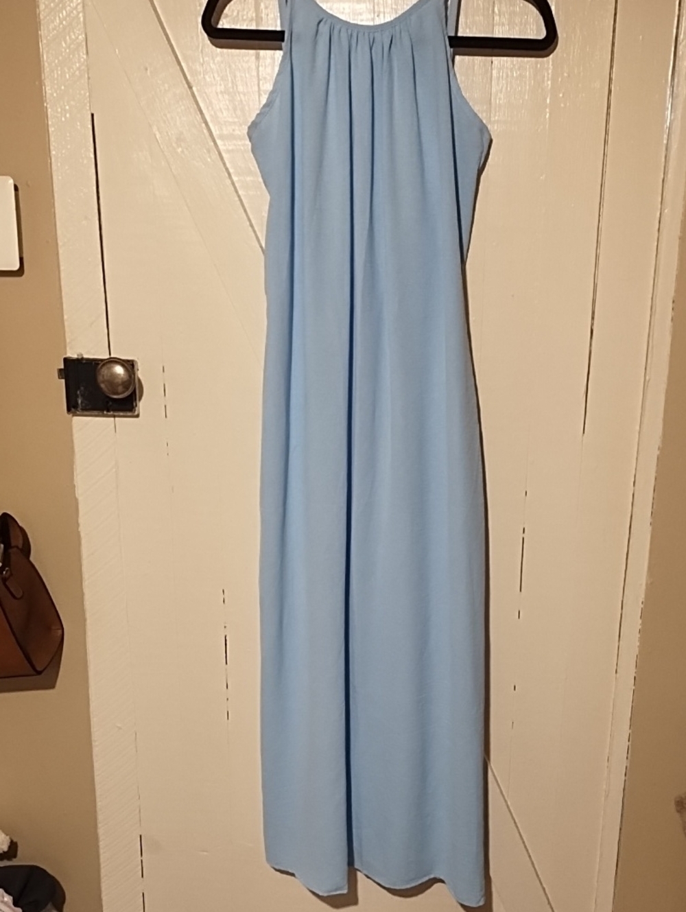 Sky Blue Halter Maxi Dress - Brand Unspecified Open Back EUC Medium.